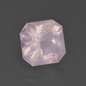 Quarzo rosa Rosa chiaro naturale da 3.66 ct, Taglio smeraldo, Trasparente