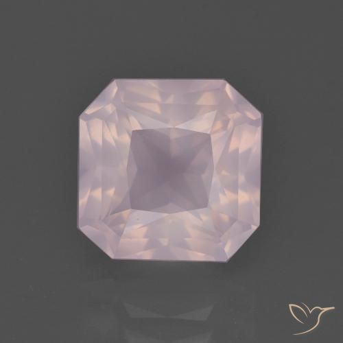 4.41ct Naturale Rosa chiaro Quarzo rosa, Taglio smeraldo, Trasparente