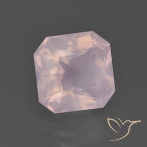 Quarzo rosa Rosa chiaro naturale da 4.41 ct, Ottagonale / Taglio smeraldo, Trasparente
