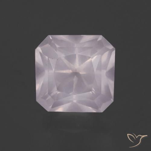 3.88ct Naturale Rosa Molto Chiaro Quarzo rosa, Taglio smeraldo, Trasparente