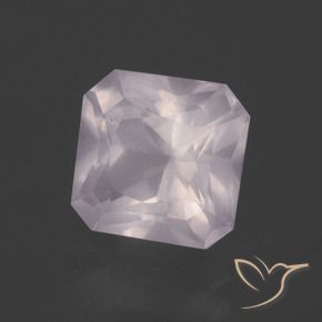 Quarzo rosa Rosa Molto Chiaro naturale da 3.88 ct, Ottagonale / Taglio smeraldo, Trasparente