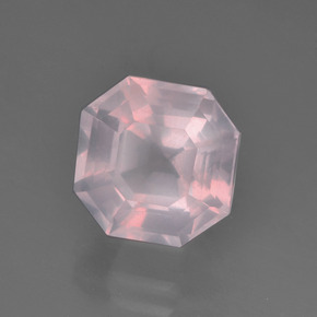 Quarzo rosa Rosa chiaro naturale da 3.45 ct, Taglio smeraldo, Trasparente