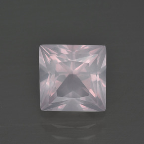 Quarzo rosa naturale rosa da 3,01 ct, quadrato, trasparente