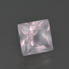 Quarzo rosa naturale rosa da 3,01 ct, quadrato, trasparente