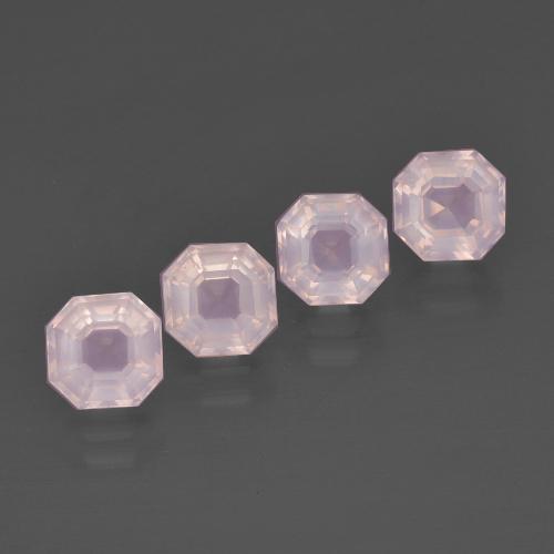 Gemme di Quarzo rosa Rosa gomma da masticare naturale da 5.73 ct, Taglio smeraldo, Trasparente