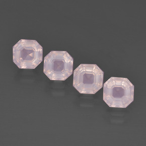 Gemme di Quarzo rosa Rosa gomma da masticare naturale da 5.73 ct, Taglio smeraldo, Trasparente