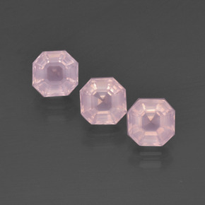 Gemme di Quarzo rosa Rosa chiaro naturale da 4.33 ct, Taglio smeraldo, Trasparente