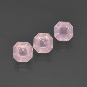Gemme di Quarzo rosa Rosa chiaro naturale da 4.33 ct, Taglio smeraldo, Trasparente