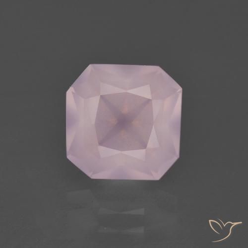 Quarzo rosa naturale rosa da 3,02 ct, taglio smeraldo, trasparente