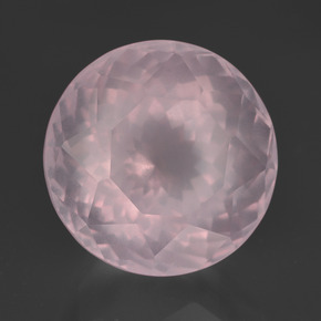 Quarzo rosa Rosa chiaro naturale da 13.33 ct, Taglio rotondo, Trasparente