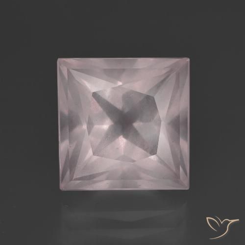5.46ct Naturale Rosa Molto Chiaro Quarzo rosa, Quadrato, Trasparente