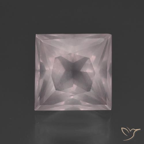5.60ct Naturale Rosa Molto Chiaro Quarzo rosa, Quadrato, Trasparente
