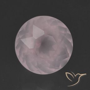 Quarzo rosa Rosa Molto Chiaro naturale da 6.47 ct, Rotondo, Trasparente