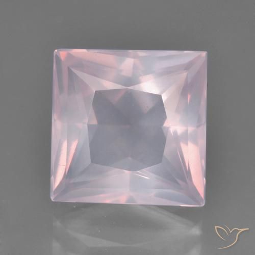 Quarzo rosa Rosa chiaro naturale da 5.34 ct, Quadrato, Trasparente