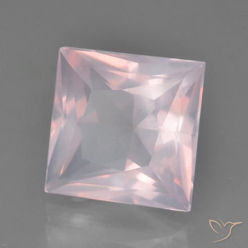 Quarzo rosa Rosa chiaro naturale da 5.34 ct, Quadrato, Trasparente
