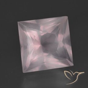 Quarzo rosa Rosa chiaro naturale da 6.35 ct, Quadrato, Trasparente