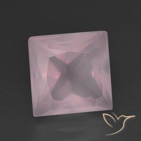 Quarzo rosa Rosa chiaro naturale da 4.47 ct, Quadrato, Trasparente