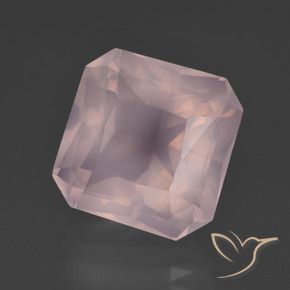 Quarzo rosa Rosa chiaro naturale da 10.31 ct, Ottagonale / Taglio smeraldo, Trasparente