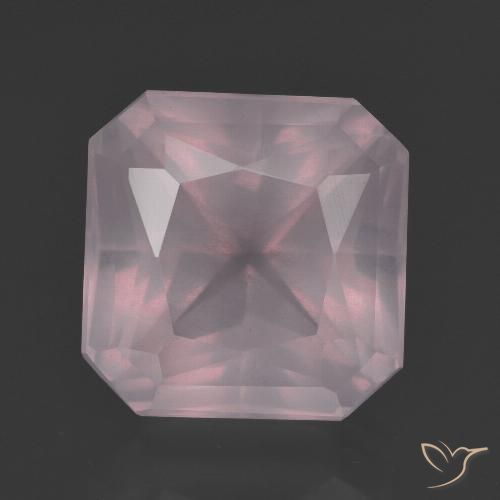 9.58ct Naturale Rosa chiaro Quarzo rosa, Taglio smeraldo, Trasparente
