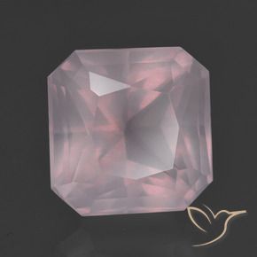 Quarzo rosa Rosa chiaro naturale da 9.58 ct, Ottagonale / Taglio smeraldo, Trasparente