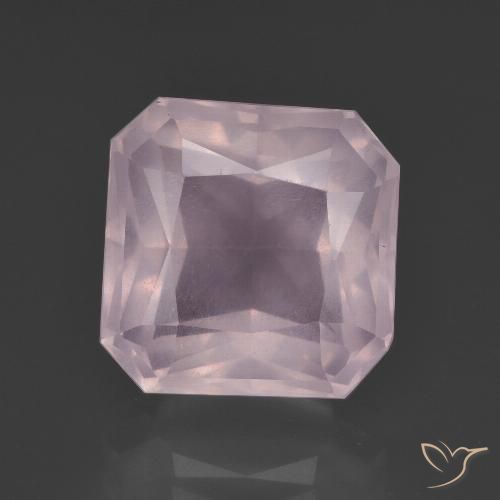 8.63ct Naturale Rosa chiaro Quarzo rosa, Taglio smeraldo, Trasparente