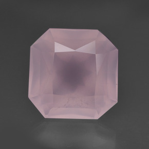 Quarzo rosa naturale rosa da 9,56 ct, taglio smeraldo, trasparente