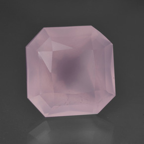 Quarzo rosa naturale rosa da 9,56 ct, taglio smeraldo, trasparente