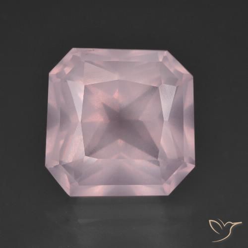 8.55ct Naturale Rosa chiaro Quarzo rosa, Taglio smeraldo, Trasparente