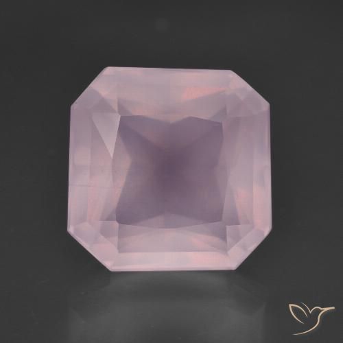 8.50ct Naturale Rosa gomma da masticare Quarzo rosa, Taglio smeraldo, Trasparente