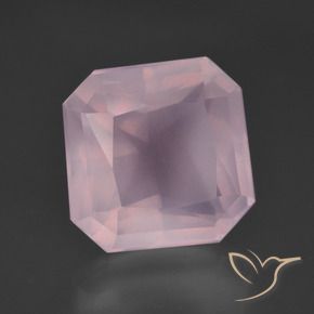 Quarzo rosa Rosa gomma da masticare naturale da 8.50 ct, Ottagonale / Taglio smeraldo, Trasparente