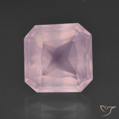 7.91ct Naturale Rosa gomma da masticare Quarzo rosa, Taglio smeraldo, Trasparente