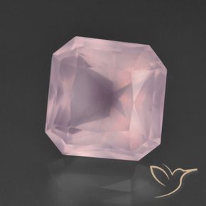 Quarzo rosa Rosa gomma da masticare naturale da 7.91 ct, Ottagonale / Taglio smeraldo, Trasparente