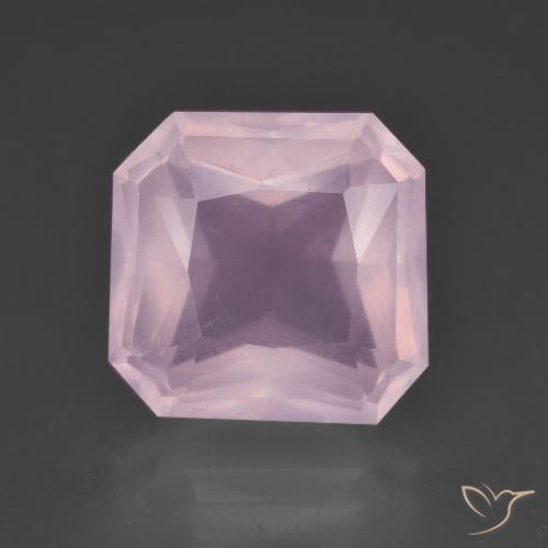 7.37ct Naturale Rosa Ciliegia Chiaro Quarzo rosa, Taglio smeraldo, Trasparente