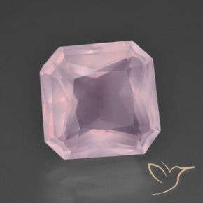 Quarzo rosa Rosa Ciliegia Chiaro naturale da 7.37 ct, Ottagonale / Taglio smeraldo, Trasparente
