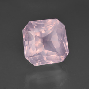 Quarzo rosa naturale rosa da 6,18 ct, taglio smeraldo, trasparente