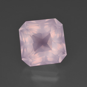 Quarzo rosa naturale rosa da 6,04 ct, taglio smeraldo, trasparente