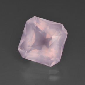 Quarzo rosa naturale rosa da 6,04 ct, taglio smeraldo, trasparente
