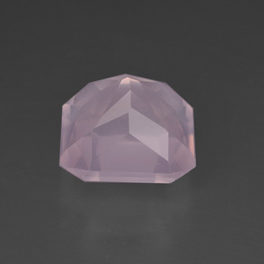 Quarzo rosa naturale rosa da 6,04 ct, taglio smeraldo, trasparente