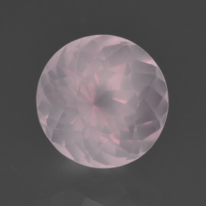Quarzo rosa naturale rosa da 3,71 ct, taglio rotondo, trasparente