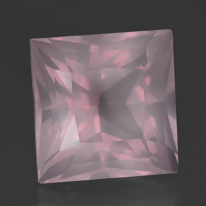 Quarzo rosa naturale rosa da 16,77 ct, quadrato, trasparente