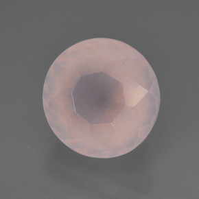 Quarzo rosa naturale rosa da 4,38 ct, taglio rotondo, trasparente