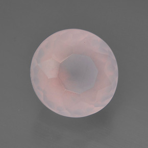 Quarzo rosa naturale rosa da 4,38 ct, taglio rotondo, trasparente
