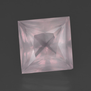 Quarzo rosa naturale rosa da 7,81 ct, quadrato, trasparente