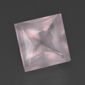 Quarzo rosa naturale rosa da 7,81 ct, quadrato, trasparente