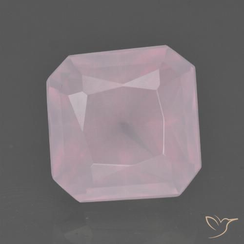 7.36ct Naturale Rosa gomma da masticare Quarzo rosa, Taglio smeraldo, Trasparente