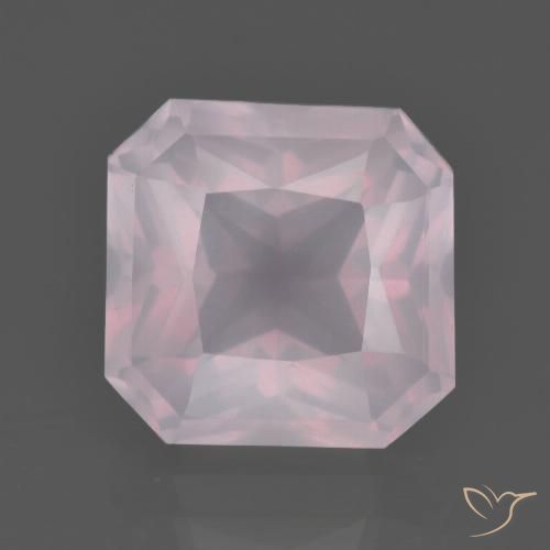 7.44ct Naturale Rosa chiaro Quarzo rosa, Taglio smeraldo, Trasparente