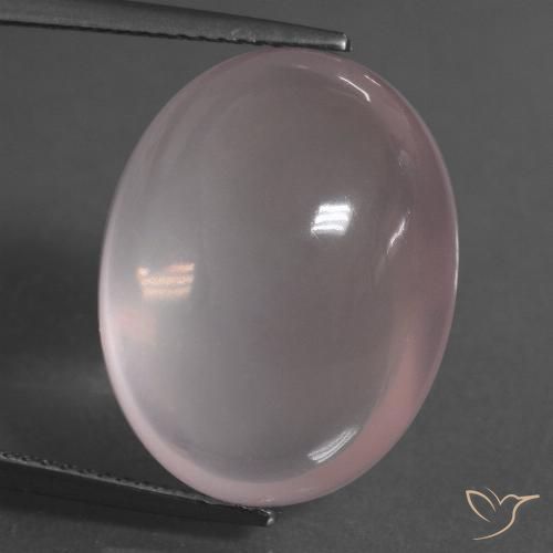 Quarzo rosa Rosa chiaro naturale da 22.01 ct, Ovale, Trasparente