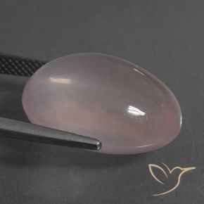 Quarzo rosa Rosa chiaro naturale da 22.01 ct, Ovale, Trasparente