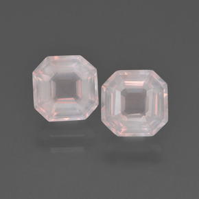 Quarzo rosa naturale rosa da 3,18 ct, taglio smeraldo, trasparente