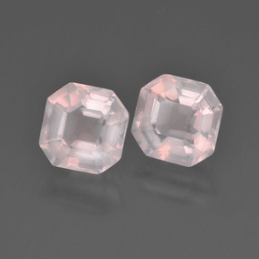 Quarzo rosa naturale rosa da 3,18 ct, taglio smeraldo, trasparente